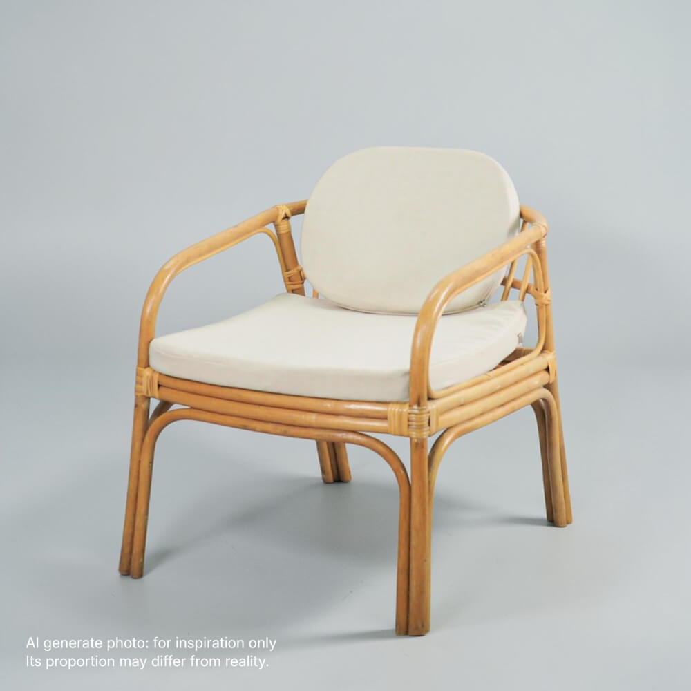 เก้าอี้หวายแท้ PISAMAI รุ่น MORE EASY CHAIR เก้าอี้นั่งเล่น ทรงมินิมอล ขนาด 60*64*64 ซม.